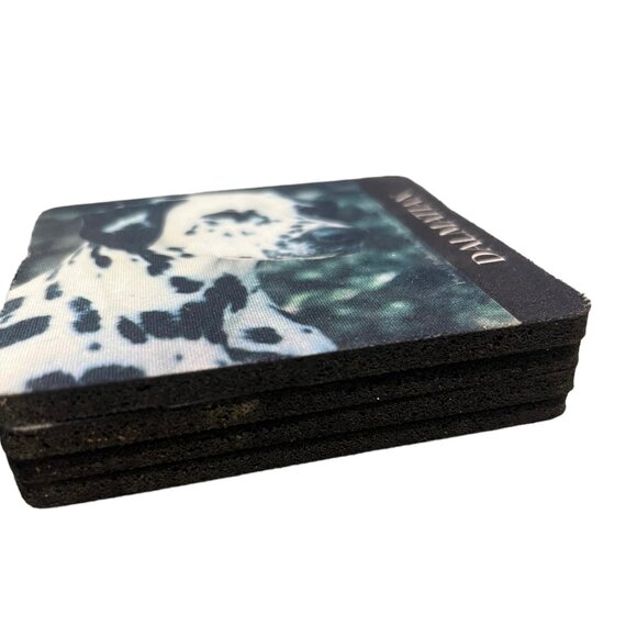 Vintage Canine Coasters Dalmatians Set of 4 Matching 4” Non-Skid Rubber Coasters - Picture 4 of 7